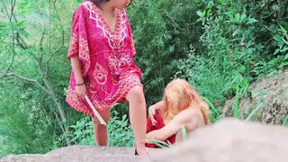 Stepmom Takes Doggystyle Outdoors in Countryside