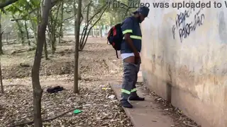 Uniformed Worker Enjoys Outdoor Fun with a Latin Lover