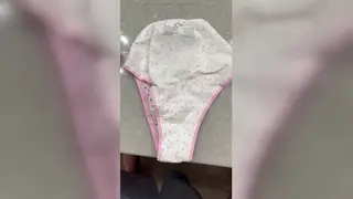 Teen Femboy Cums in Polka-Dot Panties