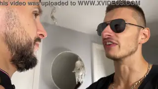 Muscular Studs Swap Deep Blowjobs and Facials in Interracial Threeway