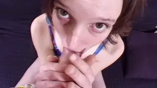 Vintage Petite Girlfriend Swallows First Cum In POV