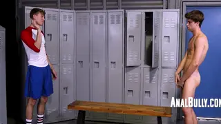 Jock Dominates Twink with Rimming and Blowjob in Locker Room