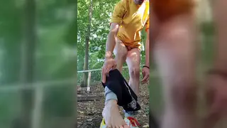 European Twink Urinates Outside in First-Person View