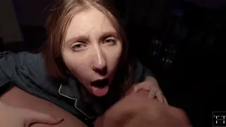 Voluptuous European Babe Swallows Deep in POV Blowjob Session