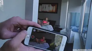 Petite Blindfolded Teen Serves Two Men in POV