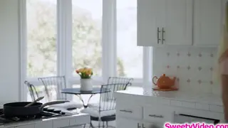 Blonde Teen Rims Busty Stepmom in Lesbian Scene