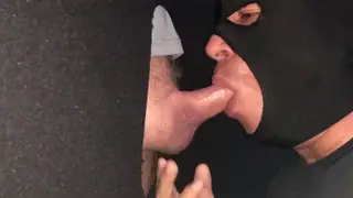 Hunk Swallows a Stranger's Load Through a Gloryhole Partition