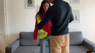 Bus Conductor in Uniform Takes Rough Sex Outside