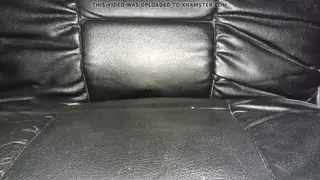 Solo Guy Rides Leather Chair with Toy Insertion