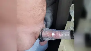 Mature Daddy Edges His Fleshlight to a Squirt Finish