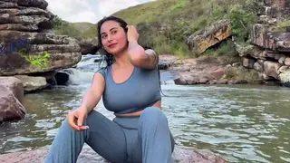 Curvy Latina Takes a Stranger Anally by the River