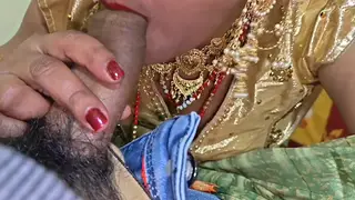 Newlywed Indian Wife Enjoys Husband in Bedroom
