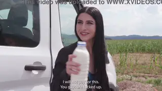 Petite Woman Takes Multiple Men on a Bus in Public