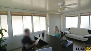 Blonde European Gives Blowjob on Office Desk