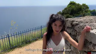 European Babe Services Cock on Public Beach POV Style