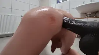 European Mature Twink Gapes His Ass on a Dildo