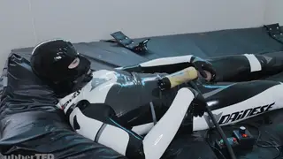 Muscular Latino Submits to Bondage Milking Machine