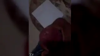 Latino Guy Strokes Himself in Bathroom Mirror