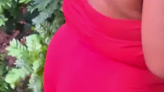 Busty Latina Neighbor Teases in Lingerie Outdoors