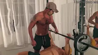 Muscular Gym Coach Barebacks Jock After Workout Blowjob
