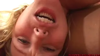 Petite Blonde Takes Two Cocks in Rough Interracial Threesome