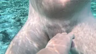 Mature MILF Gives Stranger Handjob Underwater Outdoors