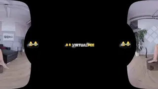 Brunette Teen Rides a Dildo in VR Then Lets a Hot Stream Flow