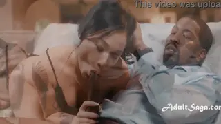 Asian Employee Kneels for Her Boss in the Office