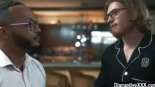 Ebony Boss Dominates Employee Over Office Desk