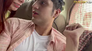 Asian Girlfriend Rides Boyfriend During Holiday Road Trip