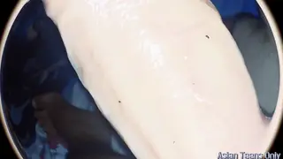Tattooed Asian BBW Squirts Hard During First-Time POV Session