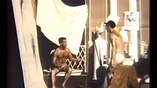 Vintage Muscle Hunk Wrestles Outdoors on the Beach