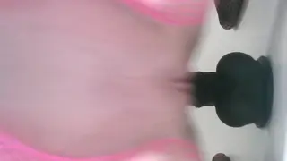 Solo Woman Rides Mounted Toy Standing