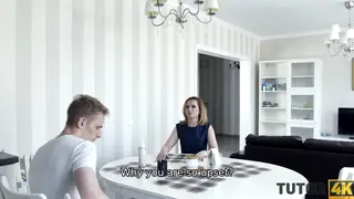 Blonde European MILF Seduces Student During Private Lesson