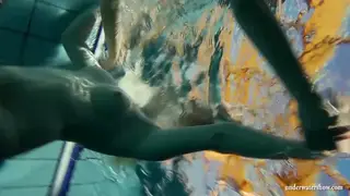 Redhead Teens Explore Each Other Poolside in Public