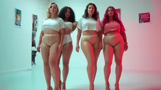 Curvy BBW Models Show Off Their Big Asses