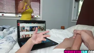 Blonde Stepmom and Stepson Share an Intense Moment