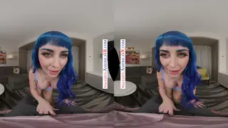 Curvy Brunette Fucks in VR Stockings and Lingerie