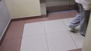 Blonde European Student Drains a Stranger in the Entryway
