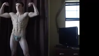 Fit Guy Shows Off Toned Body While Stroking