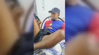 Muscular Military Latino Jerks His BBC on Webcam