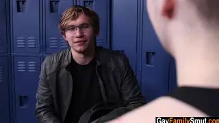 Stepbrothers Share Oral and Raw Sex in a Locker Room