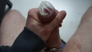 Muscular Solo Stud Shoots Load Into Condom With Cock Ring