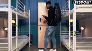 Blonde European Tourist Takes BBC in Hostel