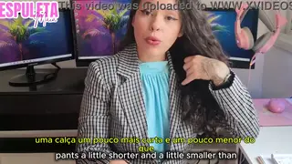 Curvy Latina Teases Her Boss With a Slow Handjob