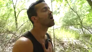Interracial Bareback Encounter Unfolds in Forest Setting