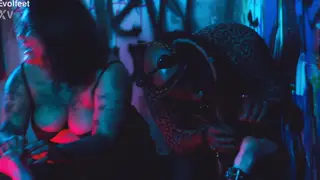Bound Woman Endures Foot Tickling in Lesbian Femdom Scene