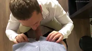 Boss Demands a Blowjob at His Desk and Gets a Facial