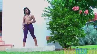 Petite Teen Explores Her Wet Desire Under Outdoor Shower
