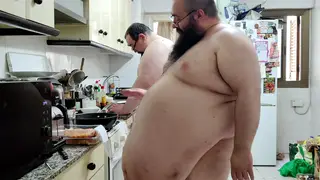 Chubby Bear Couple Turn Kitchen into a Love Nest